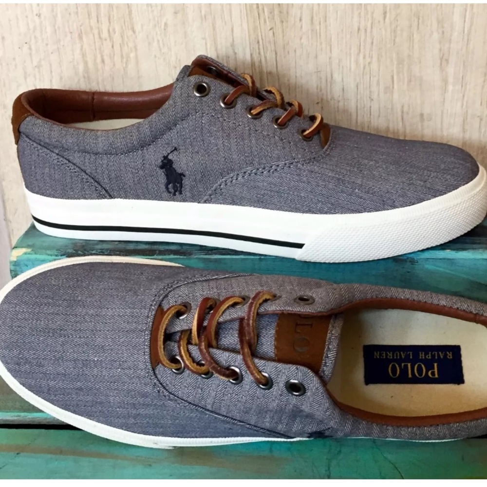 Polo Ralph Lauren Men's Chambray Gray Sneakers 9.5